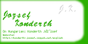 jozsef konderth business card